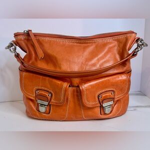 Orange Leather Women's Bag